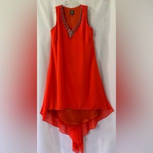Vince Camuto orange high low length dress